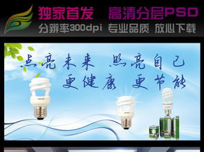 點(diǎn)亮未來(lái)，守護(hù)家園——LED節(jié)能燈海報(bào)廣告設(shè)計(jì)